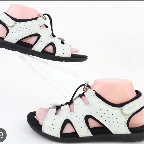 Ecco Women's Black and White Bluma Sandals - Picture 4 of 8